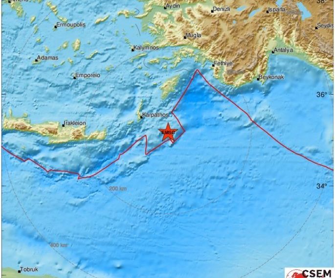 Σεισμός 5,9 Ρίχτερ στην Κάρπαθο