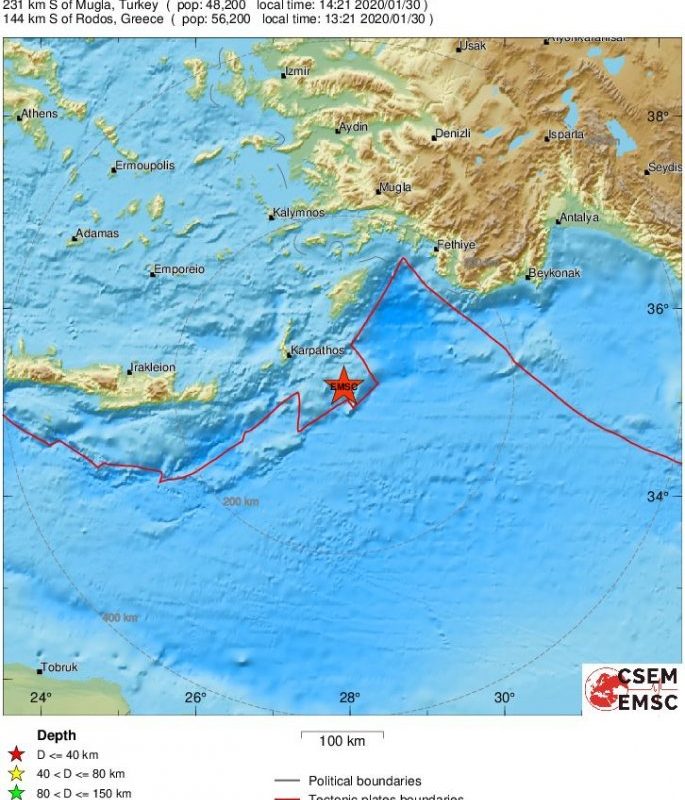 Σεισμός 5,9 Ρίχτερ στην Κάρπαθο