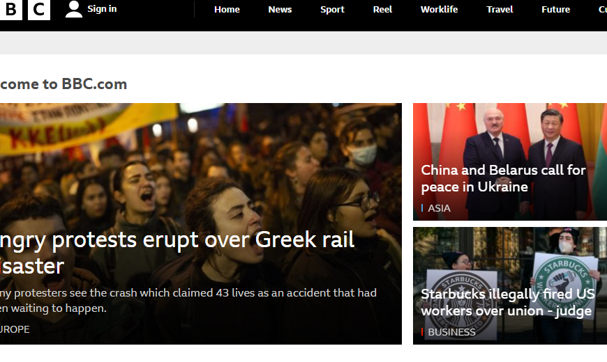 BBC: Ξέσπασμα οργής στην Ελλάδα μετά την τραγωδία στα Τέμπη