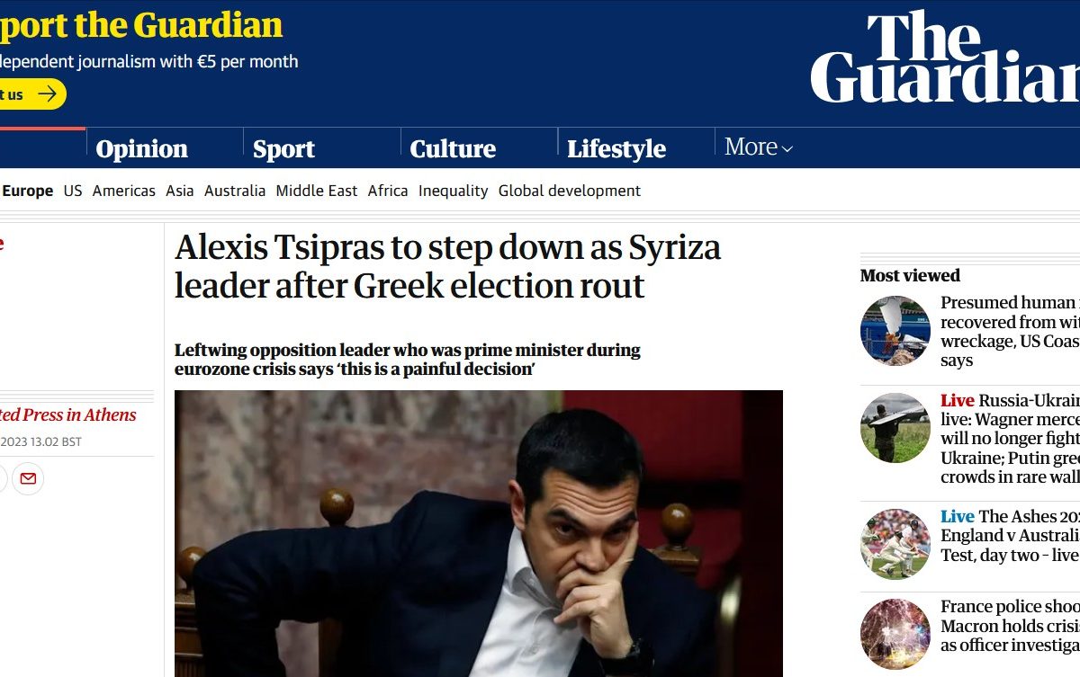 Η παραίτηση του Αλέξη Τσίπρα στα διεθνή ΜΜΕ