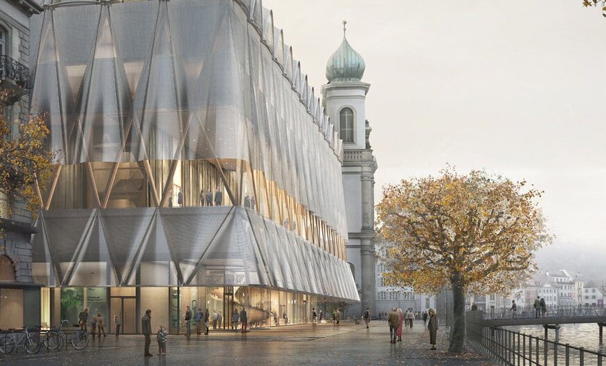 Διαφανές ριντώ καλύπτει το νέο θέατρο της Λουκέρνης