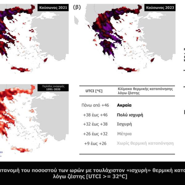 Οι καύσωνες του 2021 και του 2023 και η θερμική επιβάρυνση
