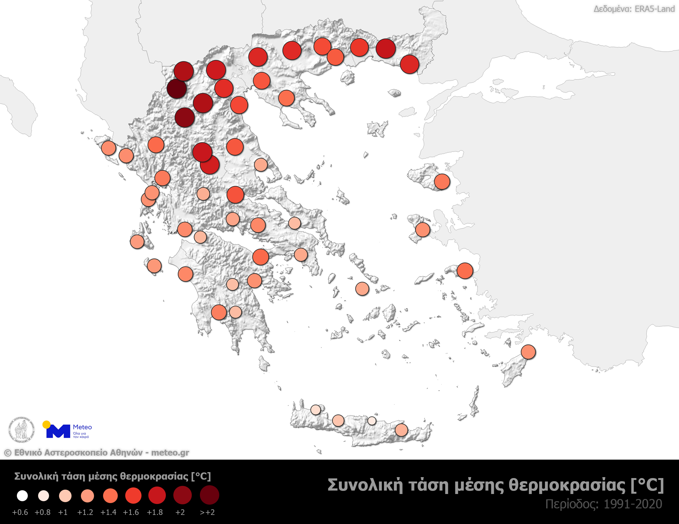 Πάνω από 1,5 °C η αύξηση της μέσης θερμοκρασίας στη χώρα μας τα τελευταία 30 χρόνια 